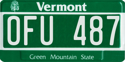 VT license plate OFU487