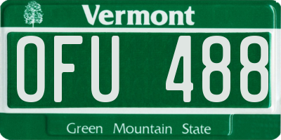 VT license plate OFU488