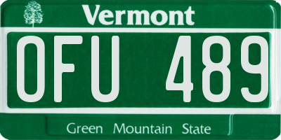 VT license plate OFU489
