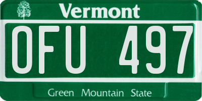 VT license plate OFU497