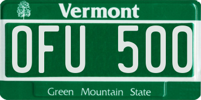 VT license plate OFU500