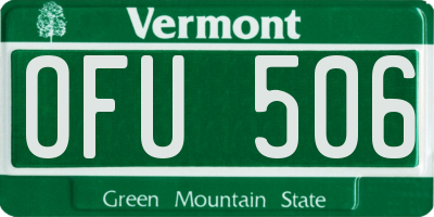 VT license plate OFU506