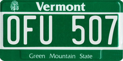 VT license plate OFU507