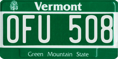 VT license plate OFU508