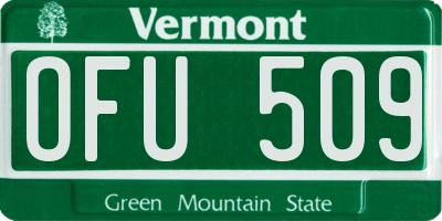 VT license plate OFU509