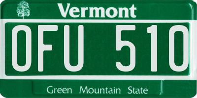 VT license plate OFU510