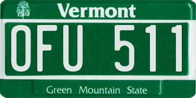 VT license plate OFU511