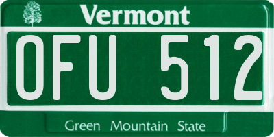 VT license plate OFU512