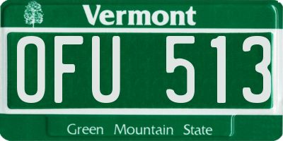 VT license plate OFU513