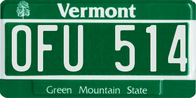 VT license plate OFU514