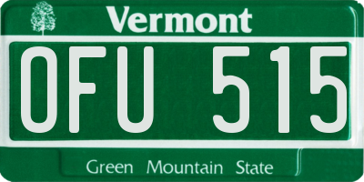 VT license plate OFU515
