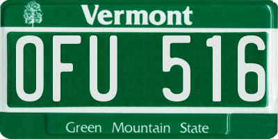 VT license plate OFU516
