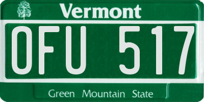 VT license plate OFU517