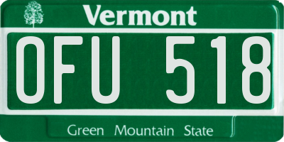 VT license plate OFU518