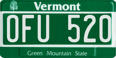 VT license plate OFU520
