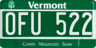VT license plate OFU522