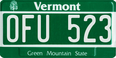 VT license plate OFU523