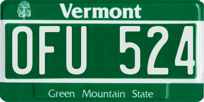 VT license plate OFU524