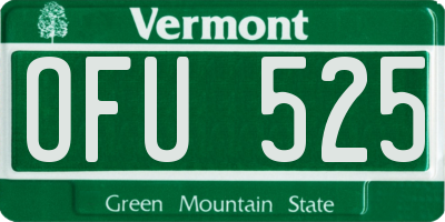 VT license plate OFU525