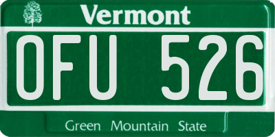 VT license plate OFU526