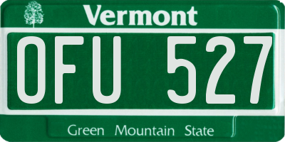 VT license plate OFU527