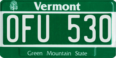 VT license plate OFU530