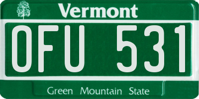 VT license plate OFU531