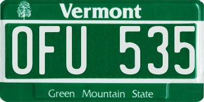 VT license plate OFU535