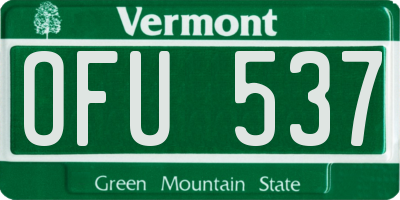 VT license plate OFU537