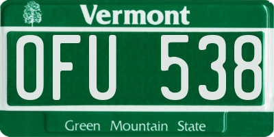 VT license plate OFU538