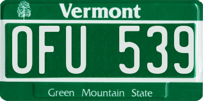 VT license plate OFU539