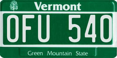 VT license plate OFU540