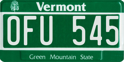 VT license plate OFU545