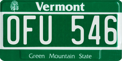 VT license plate OFU546
