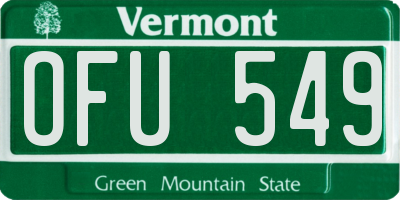 VT license plate OFU549