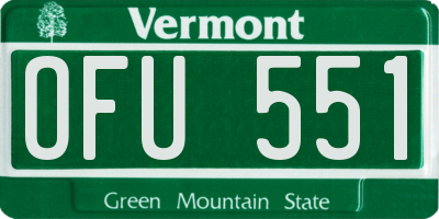 VT license plate OFU551