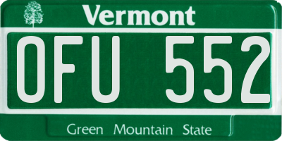 VT license plate OFU552