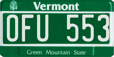VT license plate OFU553