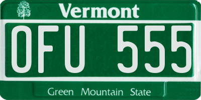 VT license plate OFU555
