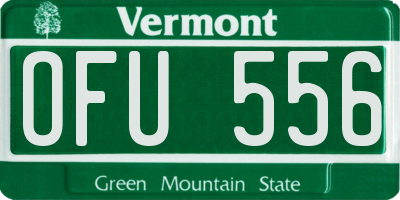 VT license plate OFU556