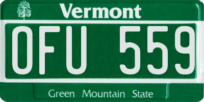 VT license plate OFU559