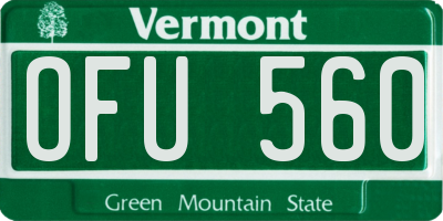 VT license plate OFU560