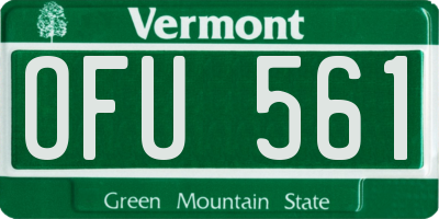 VT license plate OFU561