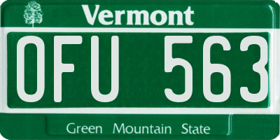VT license plate OFU563