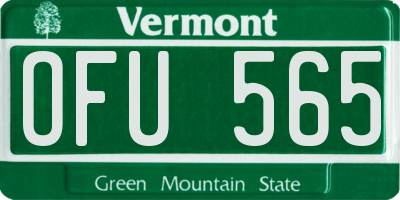VT license plate OFU565