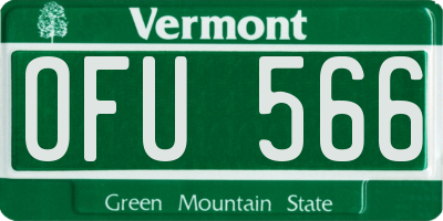 VT license plate OFU566