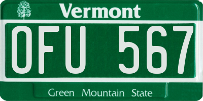 VT license plate OFU567