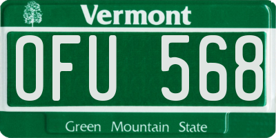 VT license plate OFU568