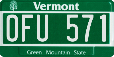 VT license plate OFU571