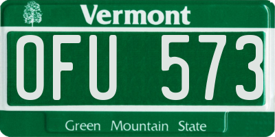 VT license plate OFU573